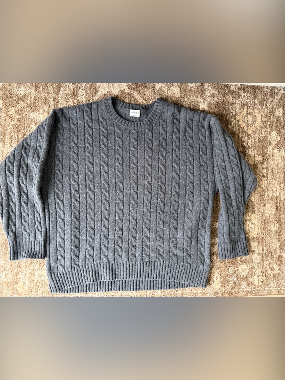 Sunday Best Men's Cable Crewneck Sweater - Gray